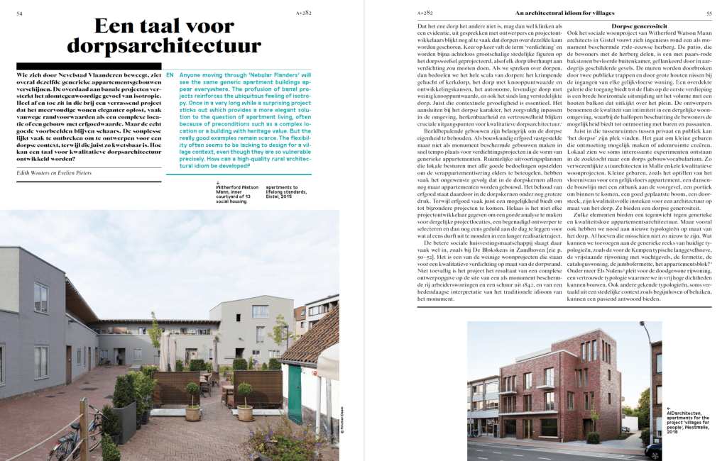 Artikel ‘Een taal voor dorpsarchitectuur’ in A+282&nbsp;Village